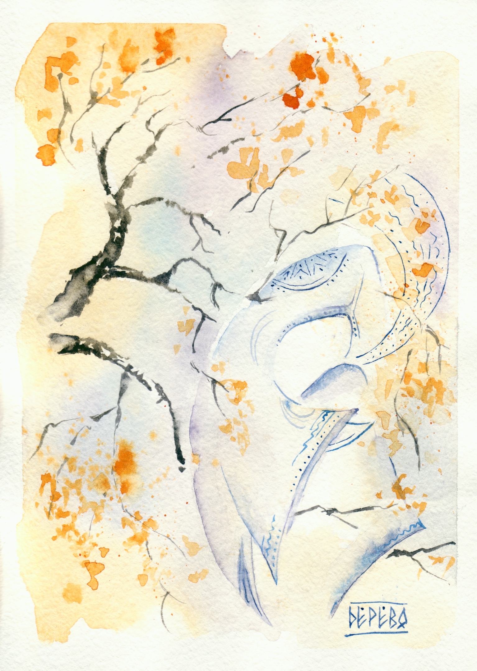 Стихии Клинок Acidica perfumes открытка акварель Елена Пильгун