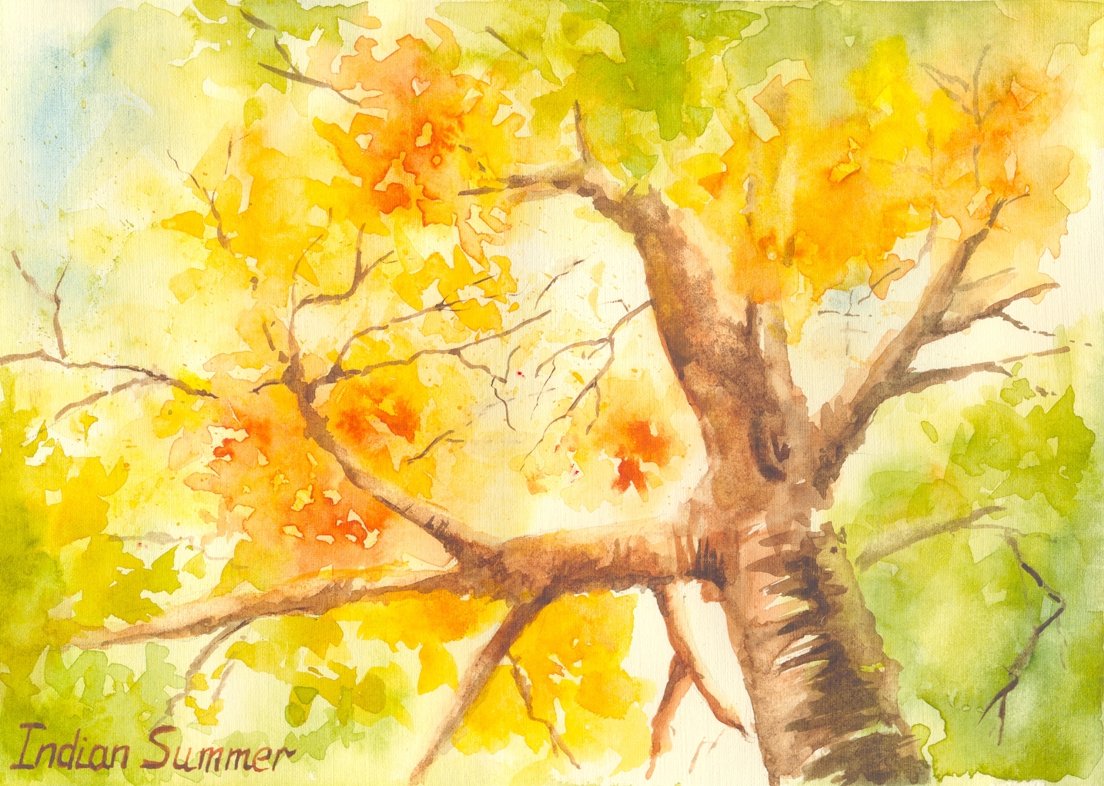 Indian summer Acidica perfumes открытка акварели Елена Пильгун