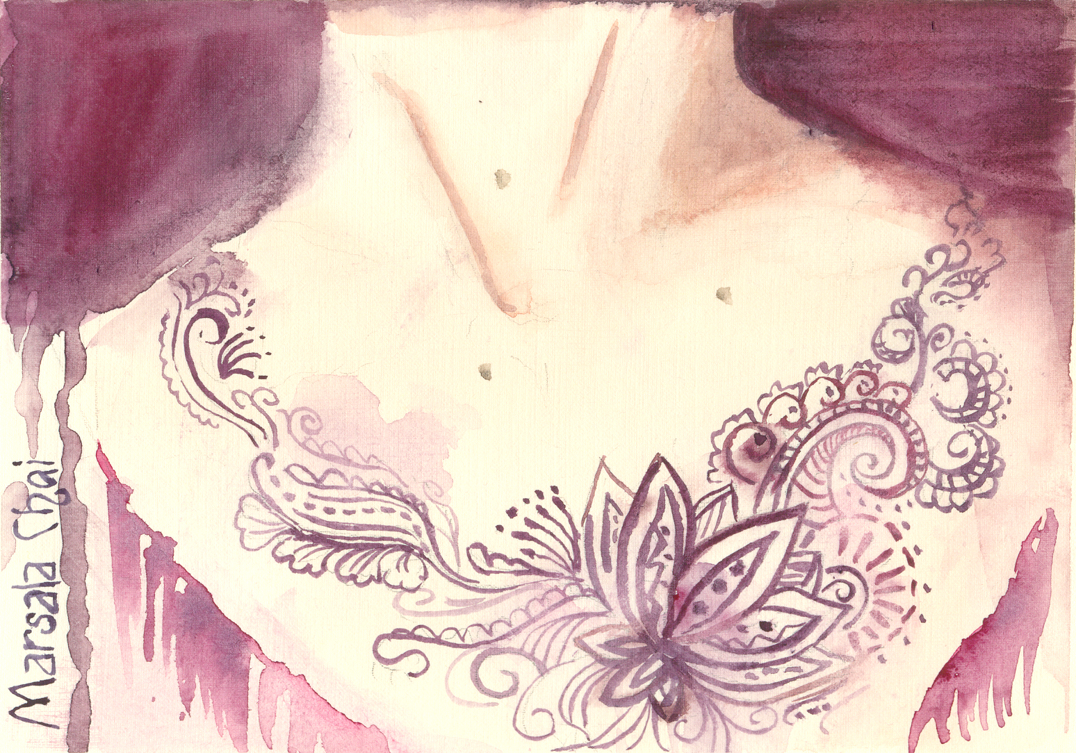 Marsala Chai Acidica perfumes открытка акварели Елена Пильгун