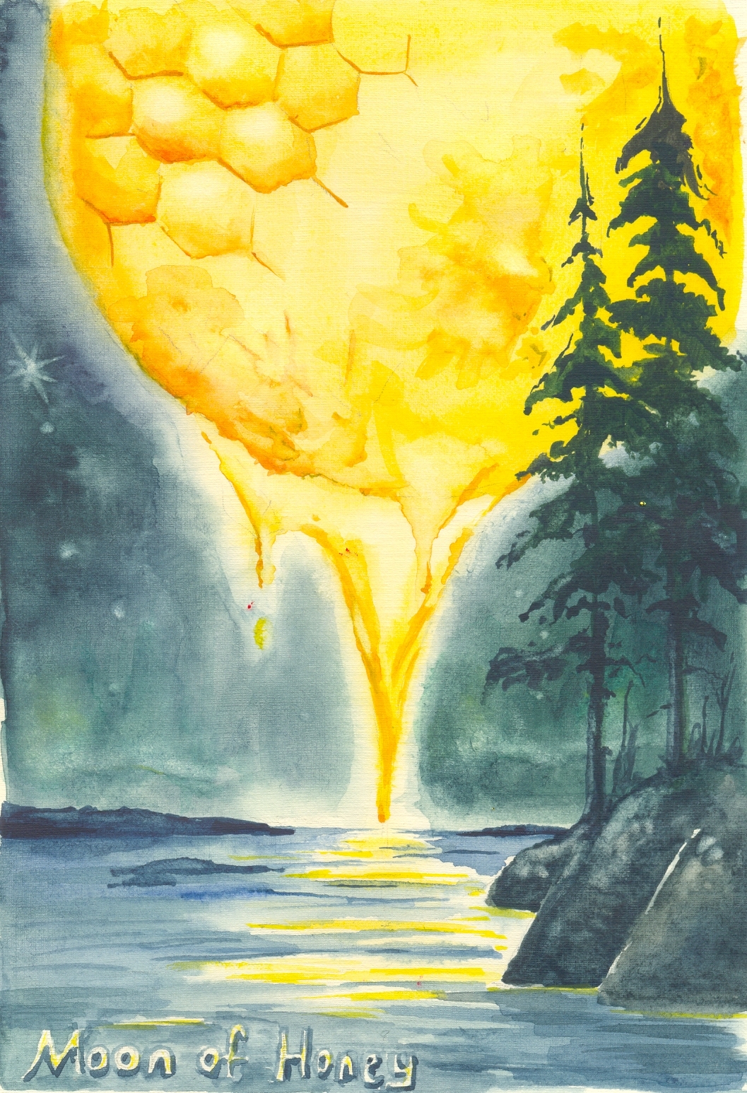 Moon of honey Acidica perfumes открытка луна меда акварели Елена Пильгун